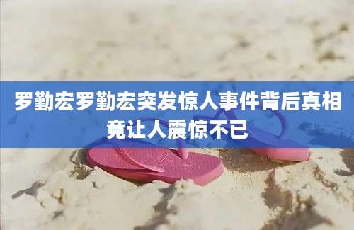 罗勤宏罗勤宏突发惊人事件背后真相竟让人震惊不已