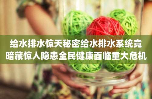 给水排水惊天秘密给水排水系统竟暗藏惊人隐患全民健康面临重大危机