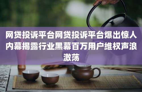 网贷投诉平台网贷投诉平台爆出惊人内幕揭露行业黑幕百万用户维权声浪激荡