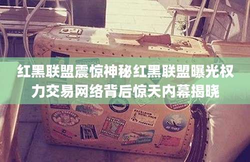 红黑联盟震惊神秘红黑联盟曝光权力交易网络背后惊天内幕揭晓