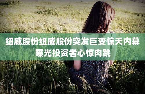 纽威股份纽威股份突发巨变惊天内幕曝光投资者心惊肉跳