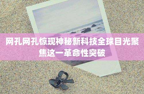 网孔网孔惊现神秘新科技全球目光聚焦这一革命性突破