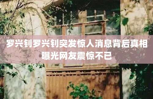 罗兴钊罗兴钊突发惊人消息背后真相曝光网友震惊不已