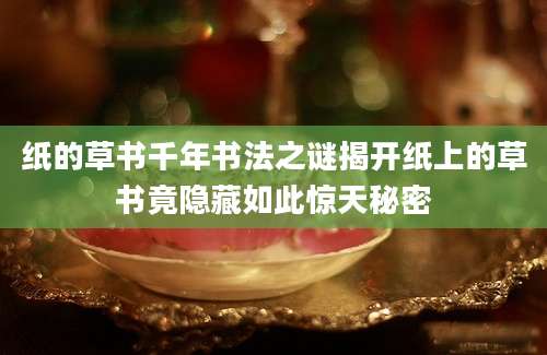 纸的草书千年书法之谜揭开纸上的草书竟隐藏如此惊天秘密