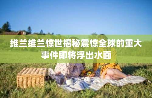 维兰维兰惊世揭秘震惊全球的重大事件即将浮出水面