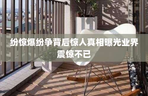 纷惊爆纷争背后惊人真相曝光业界震惊不已
