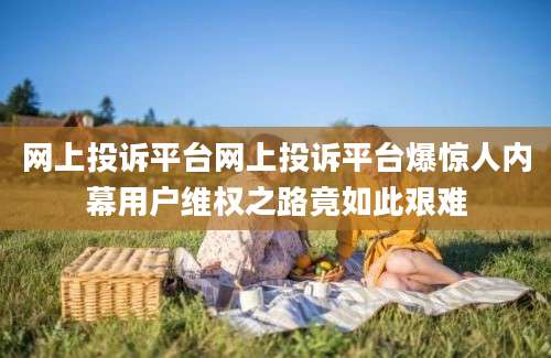 网上投诉平台网上投诉平台爆惊人内幕用户维权之路竟如此艰难