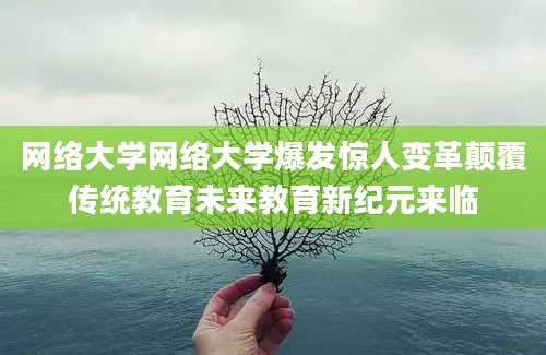 网络大学网络大学爆发惊人变革颠覆传统教育未来教育新纪元来临