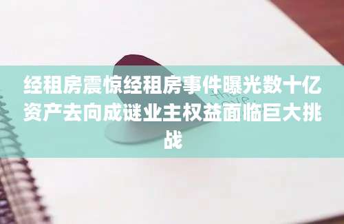 经租房震惊经租房事件曝光数十亿资产去向成谜业主权益面临巨大挑战