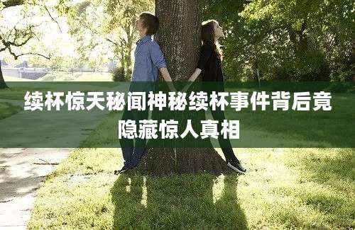 续杯惊天秘闻神秘续杯事件背后竟隐藏惊人真相