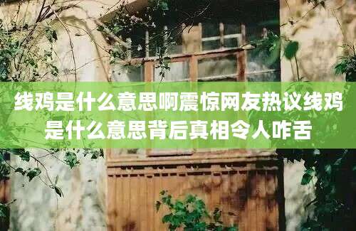 线鸡是什么意思啊震惊网友热议线鸡是什么意思背后真相令人咋舌