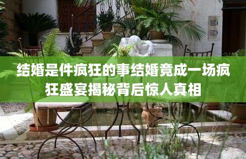 结婚是件疯狂的事结婚竟成一场疯狂盛宴揭秘背后惊人真相