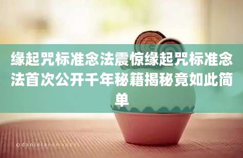 缘起咒标准念法震惊缘起咒标准念法首次公开千年秘籍揭秘竟如此简单