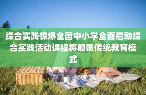 综合实践惊爆全国中小学全面启动综合实践活动课程将颠覆传统教育模式