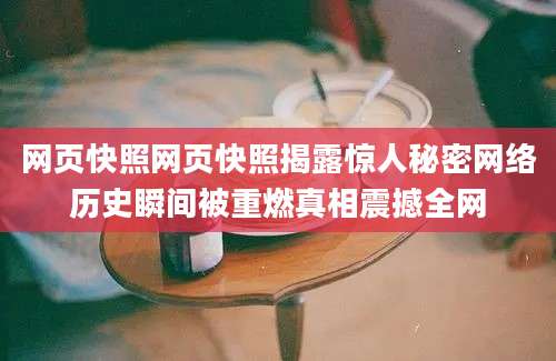 网页快照网页快照揭露惊人秘密网络历史瞬间被重燃真相震撼全网