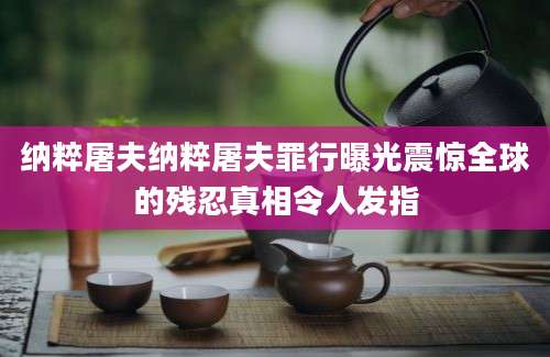 纳粹屠夫纳粹屠夫罪行曝光震惊全球的残忍真相令人发指