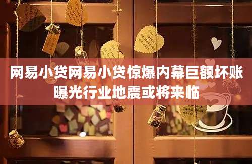 网易小贷网易小贷惊爆内幕巨额坏账曝光行业地震或将来临