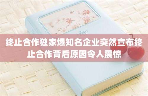 终止合作独家爆知名企业突然宣布终止合作背后原因令人震惊