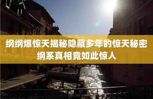 纲纲爆惊天揭秘隐藏多年的惊天秘密纲系真相竟如此惊人