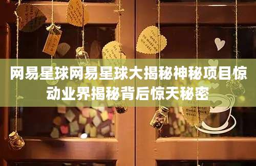 网易星球网易星球大揭秘神秘项目惊动业界揭秘背后惊天秘密