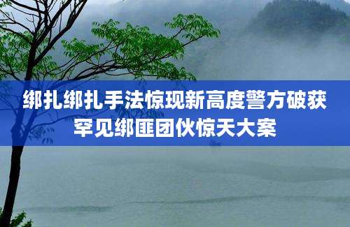 绑扎绑扎手法惊现新高度警方破获罕见绑匪团伙惊天大案