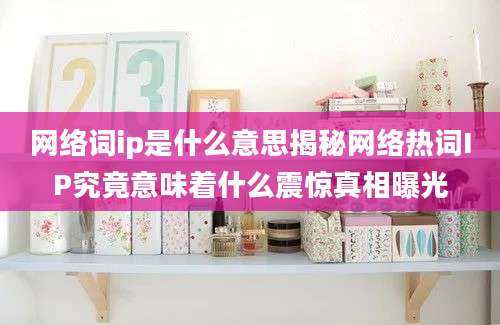 网络词ip是什么意思揭秘网络热词IP究竟意味着什么震惊真相曝光