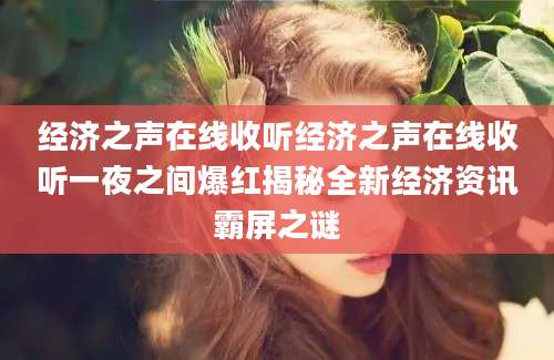 经济之声在线收听经济之声在线收听一夜之间爆红揭秘全新经济资讯霸屏之谜