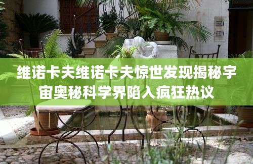 维诺卡夫维诺卡夫惊世发现揭秘宇宙奥秘科学界陷入疯狂热议