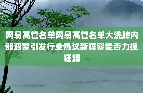网易高管名单网易高管名单大洗牌内部调整引发行业热议新阵容能否力挽狂澜