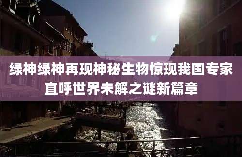 绿神绿神再现神秘生物惊现我国专家直呼世界未解之谜新篇章