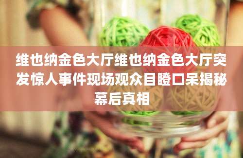维也纳金色大厅维也纳金色大厅突发惊人事件现场观众目瞪口呆揭秘幕后真相